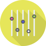 sound levels panel in yellow circle